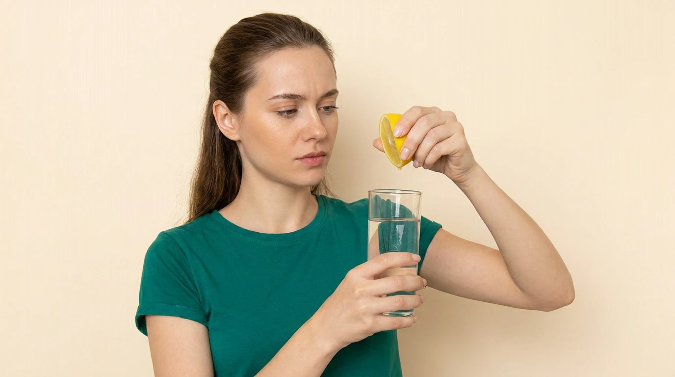 A glass of water being prepared in the morning